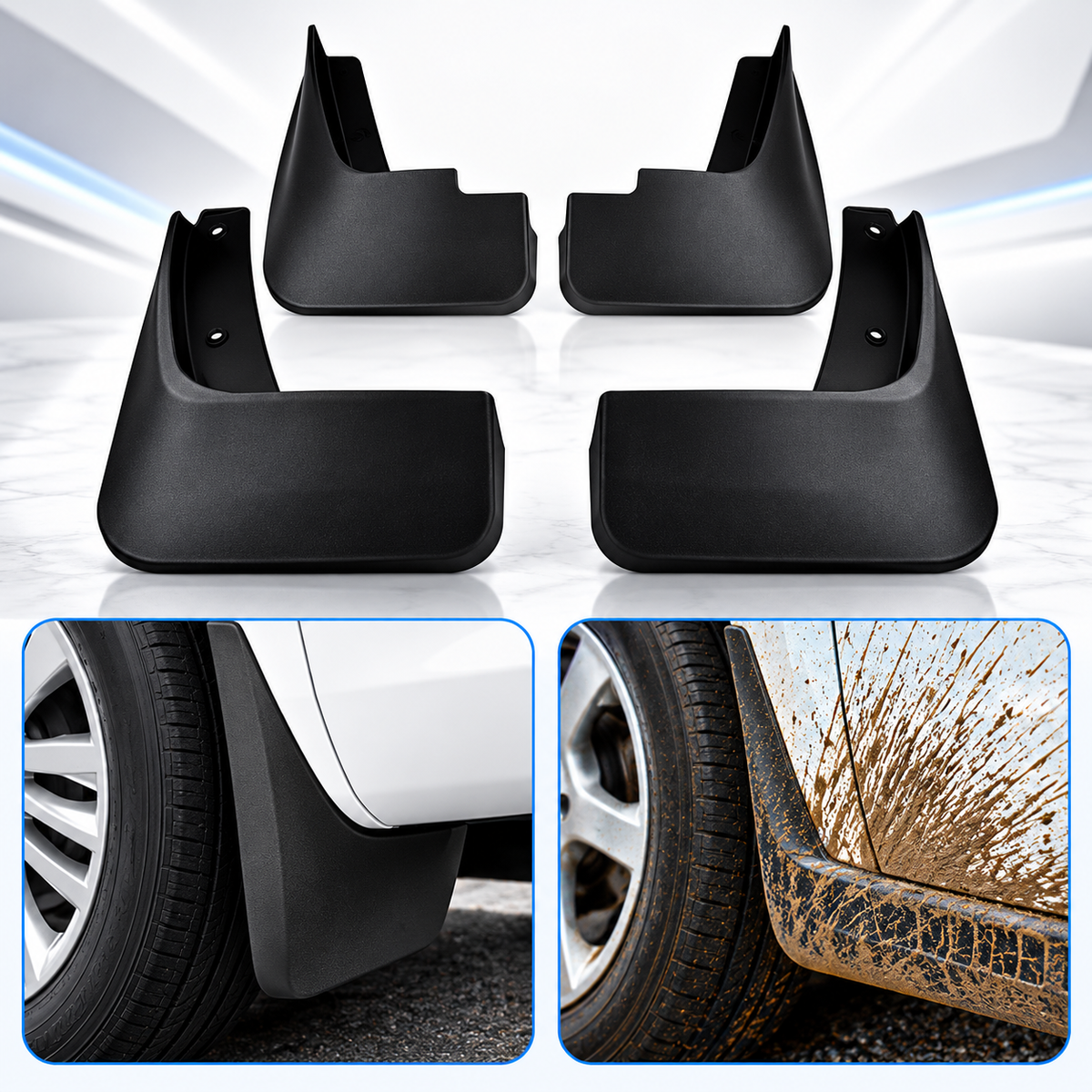 Suzuki Cultus 2017-2026 4pcs Black Mud Flaps