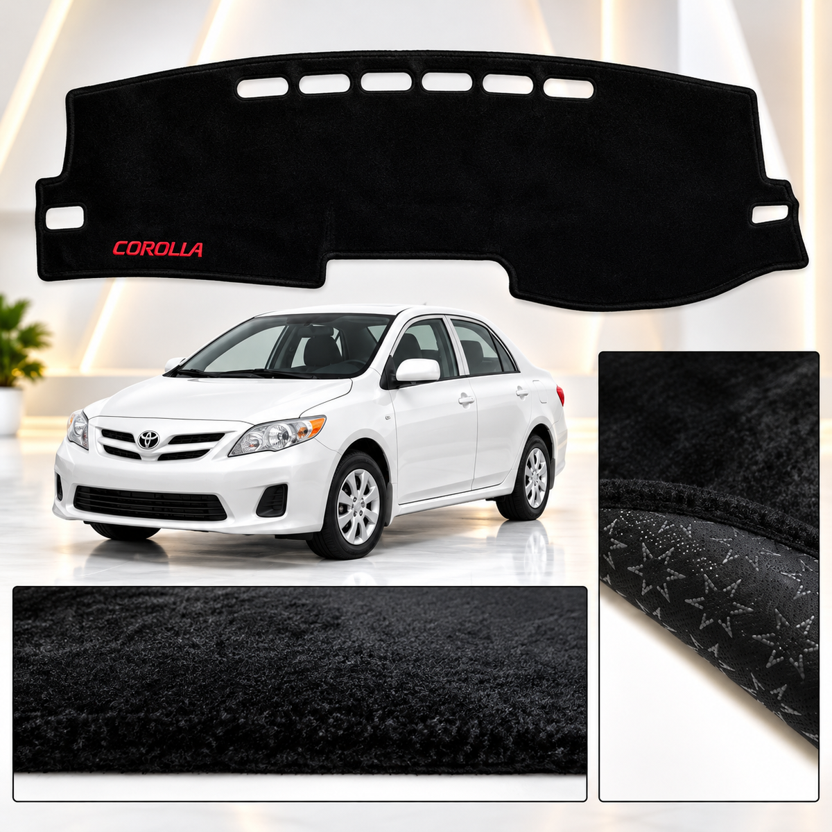 Toyota Corolla 2012-2014 Dashboard Mat Velvet Non-Slip Dash Cover – Custom Fit Sun Protection