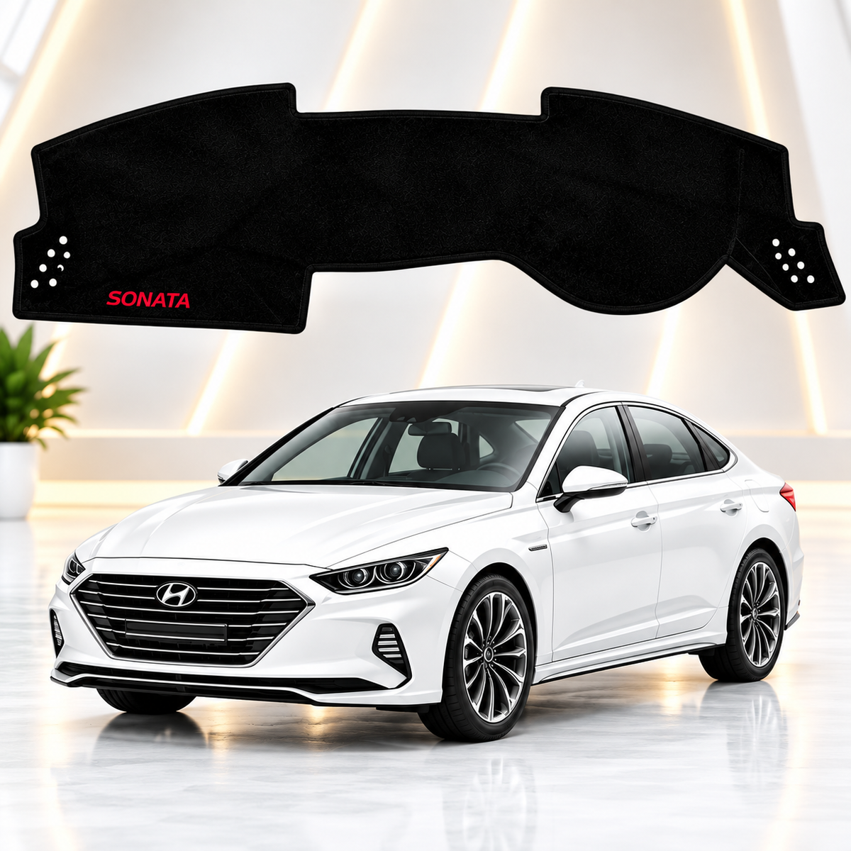 Hyundai Sonata 2020-2024 Dashboard Mat Velvet Non-Slip Dash Cover – Custom Fit Sun Protection