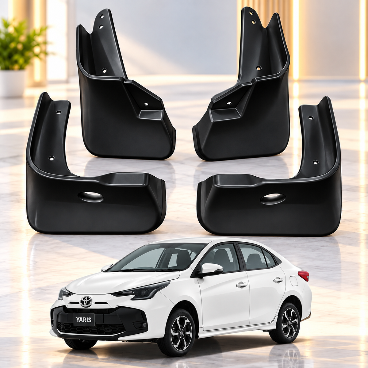 Toyota Yaris 2025-2026 Black Mud Flaps