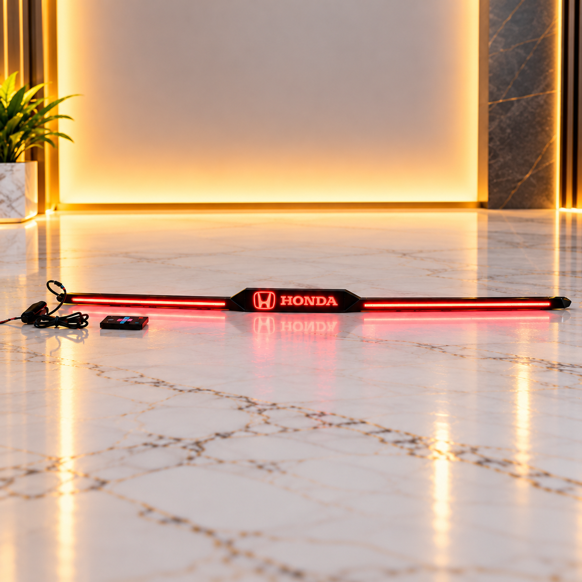 Honda Logo Universal Car Spoiler LED Brake Light Strip 3 Pcs