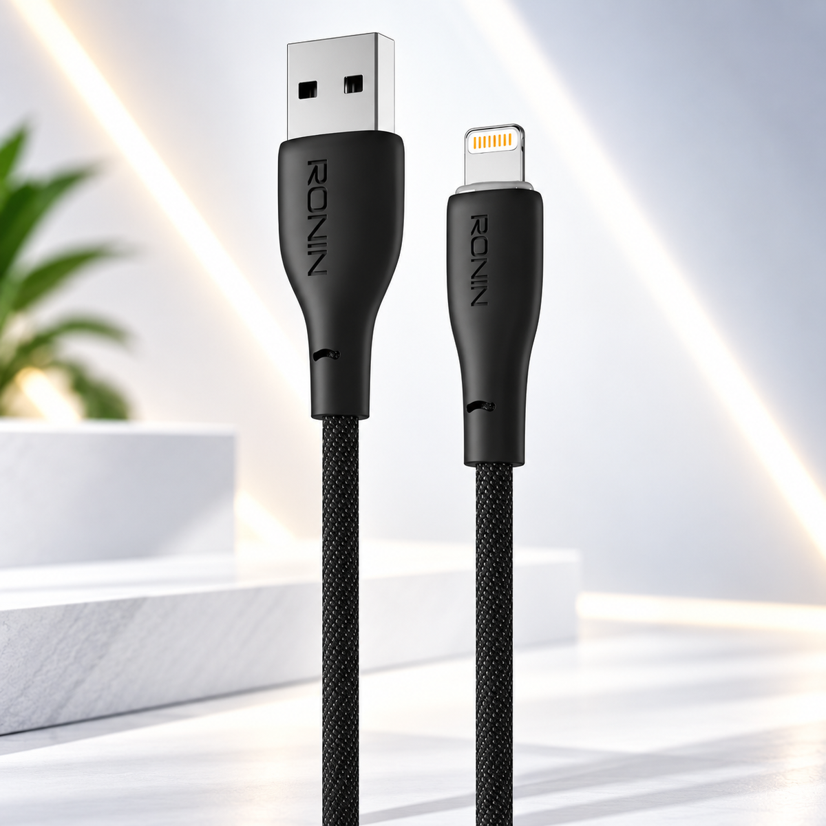 Ronin R-2030 USB To Iphone Cable - Black