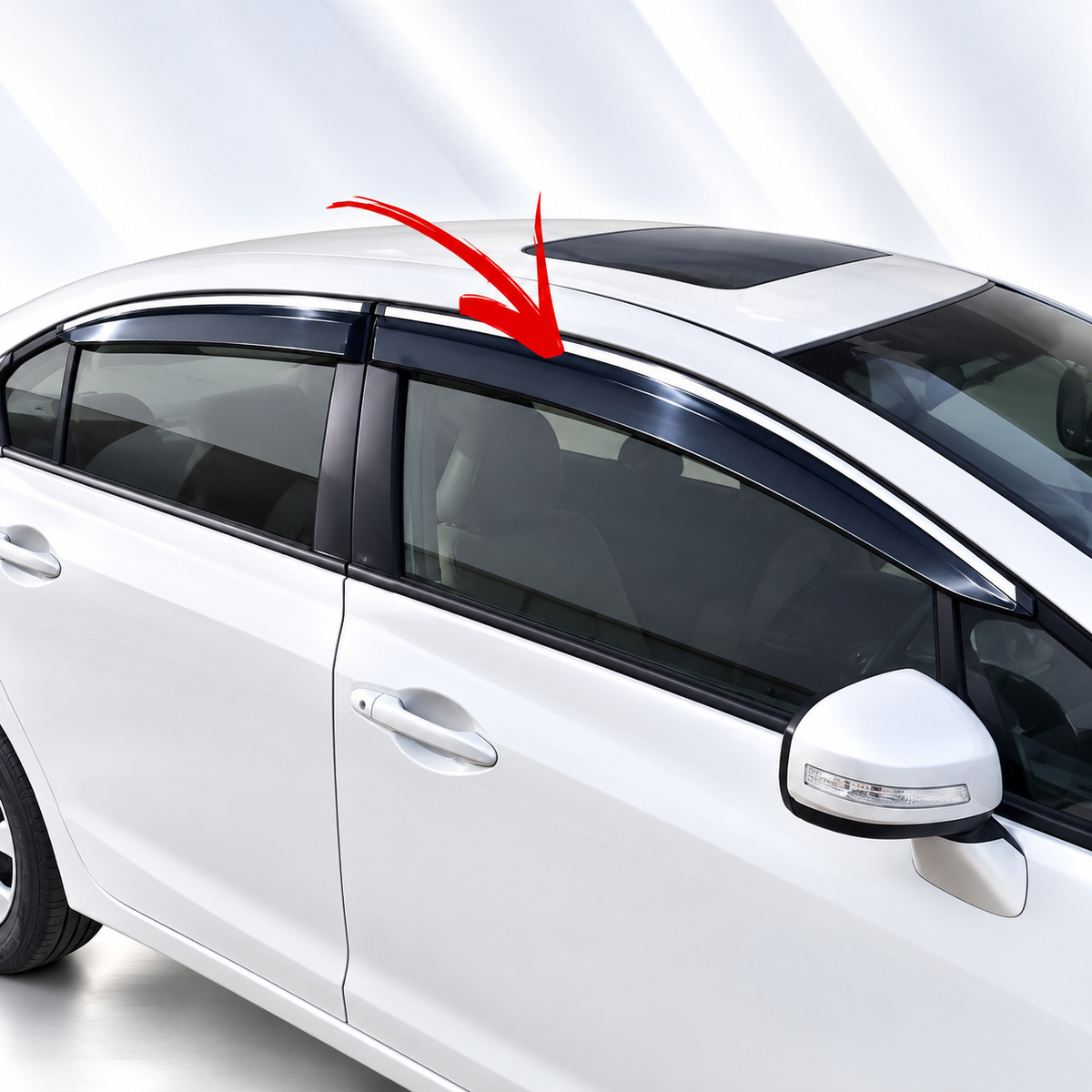 Honda Civic Reberth 2012-2015 TXR Air Press Sun Visor With Chrome