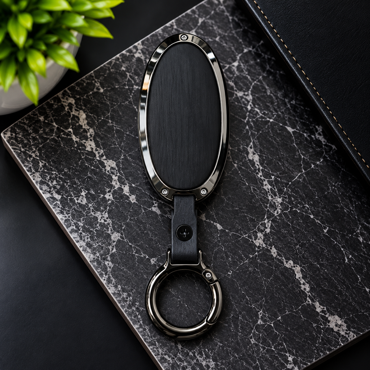 Hyundai Tucson 2025-2026 Metal Leather Key Cover - Remote Cover