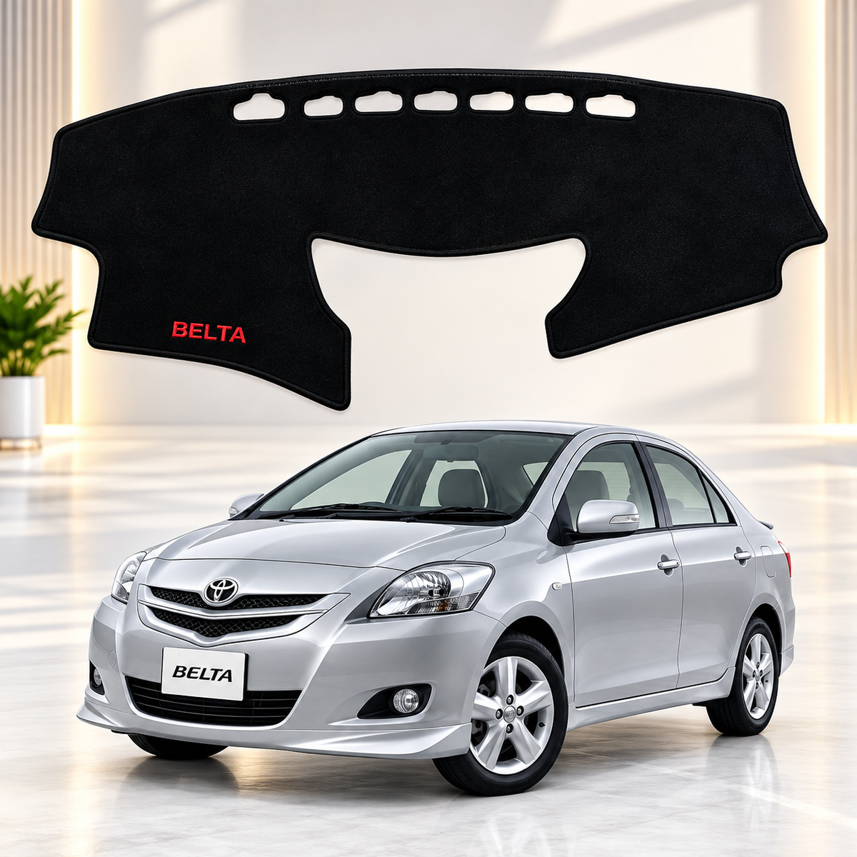 Toyota Corolla Belta Dashboard Mat Velvet Non-Slip Dash Cover – Custom Fit Sun Protection