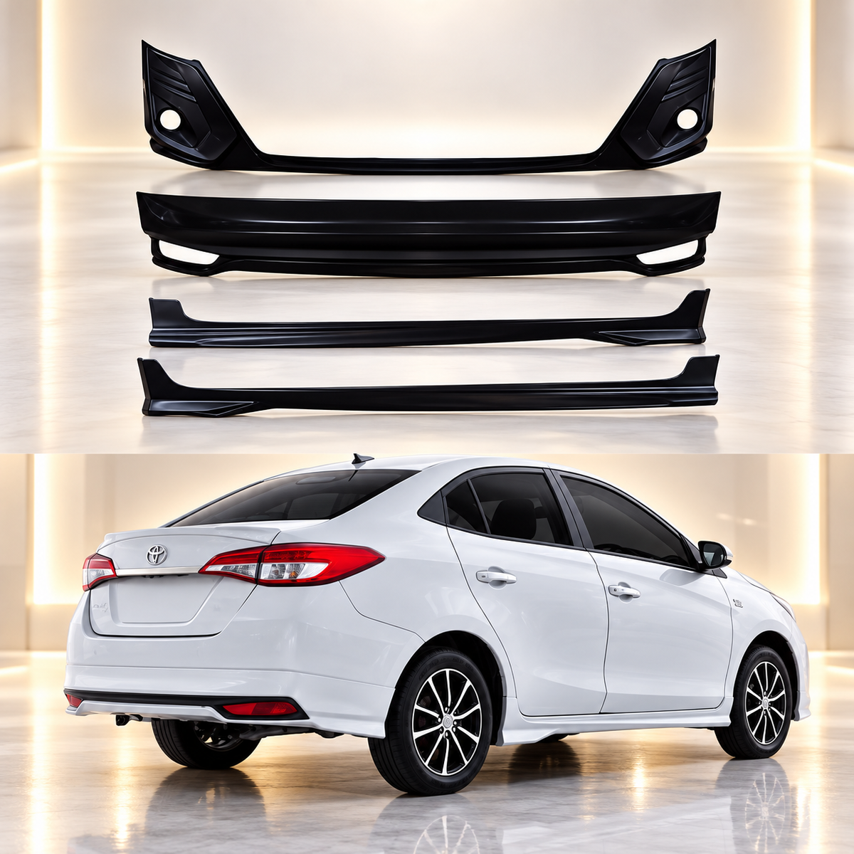 Toyota Yaris 2018-2024 Aero Style Body Kit ABS Plastic
