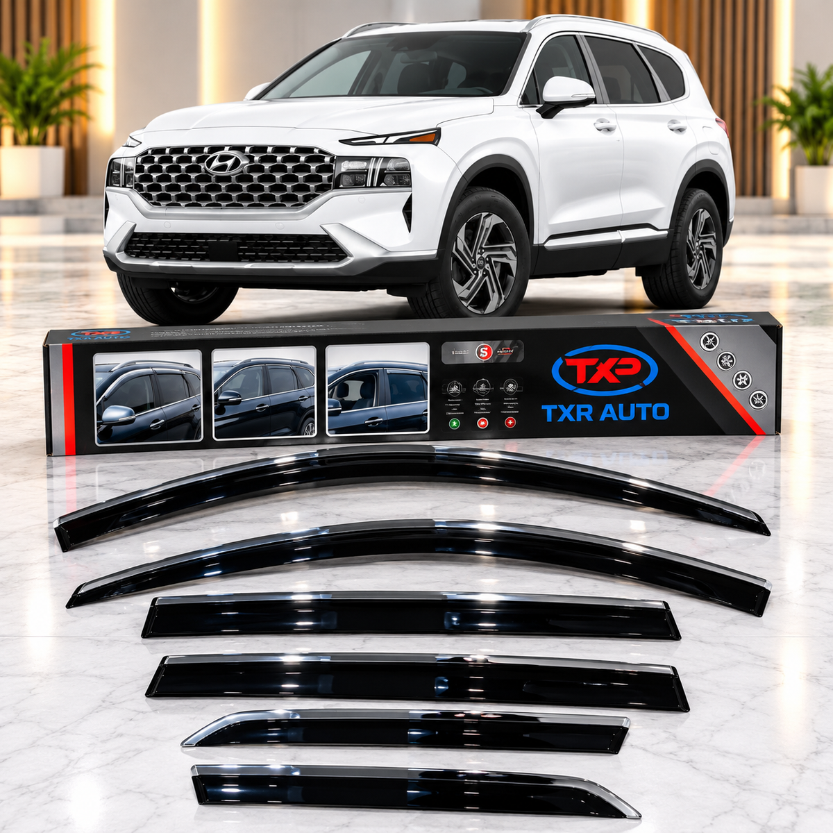 Hyundai Santa Fe 2019-2025 TXR Air Press Sun Visor With Chrome