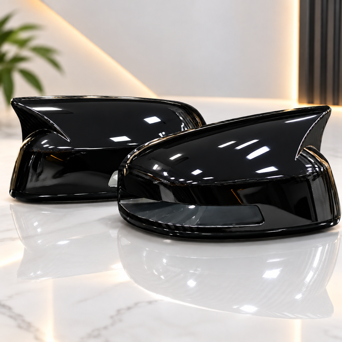 Honda City 2015-2020 Batman Style Piano Black Mirror Cover