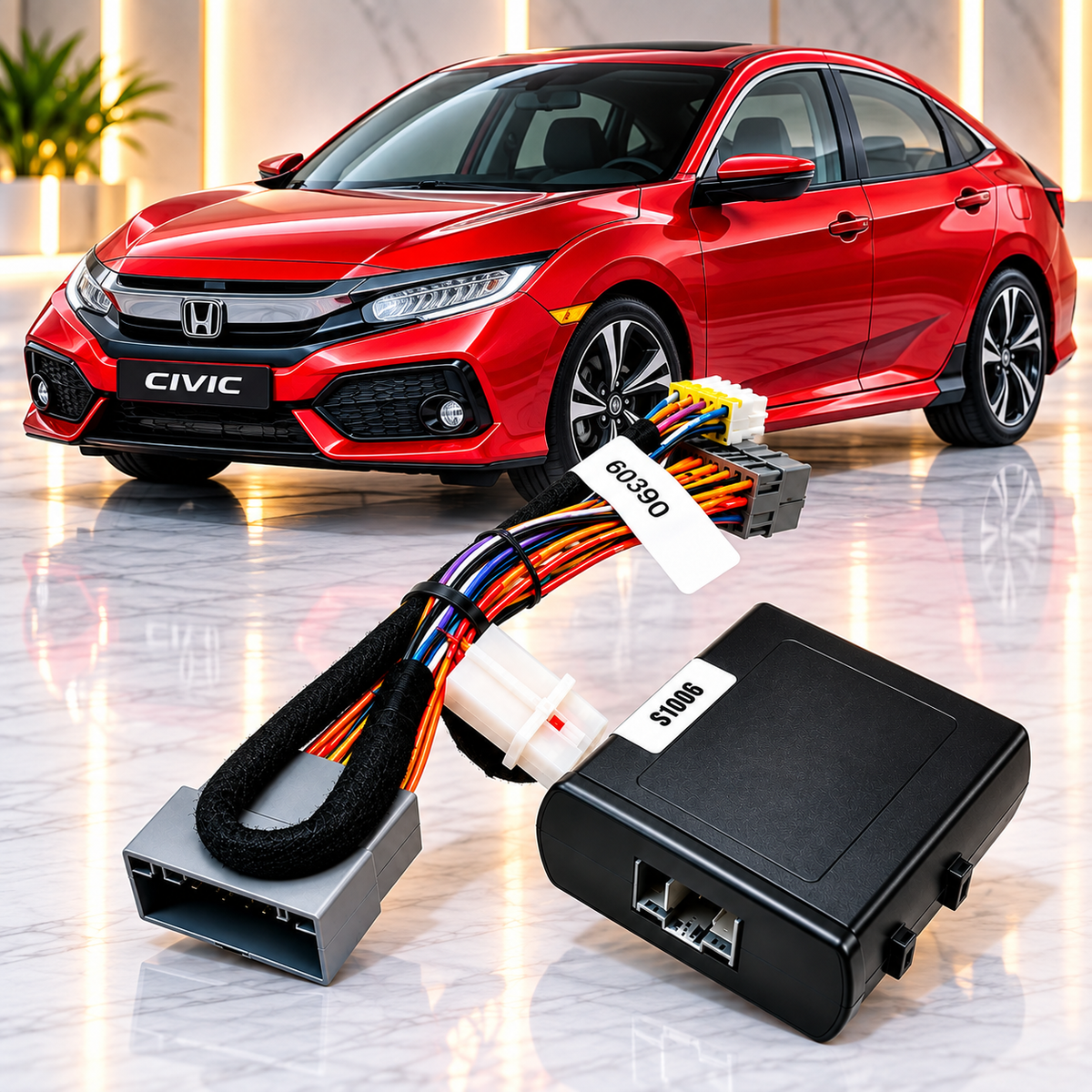 Honda Civic X 2016-2021 Grip to Grip Side Mirrors, Window & Sunroof Retractable Kit