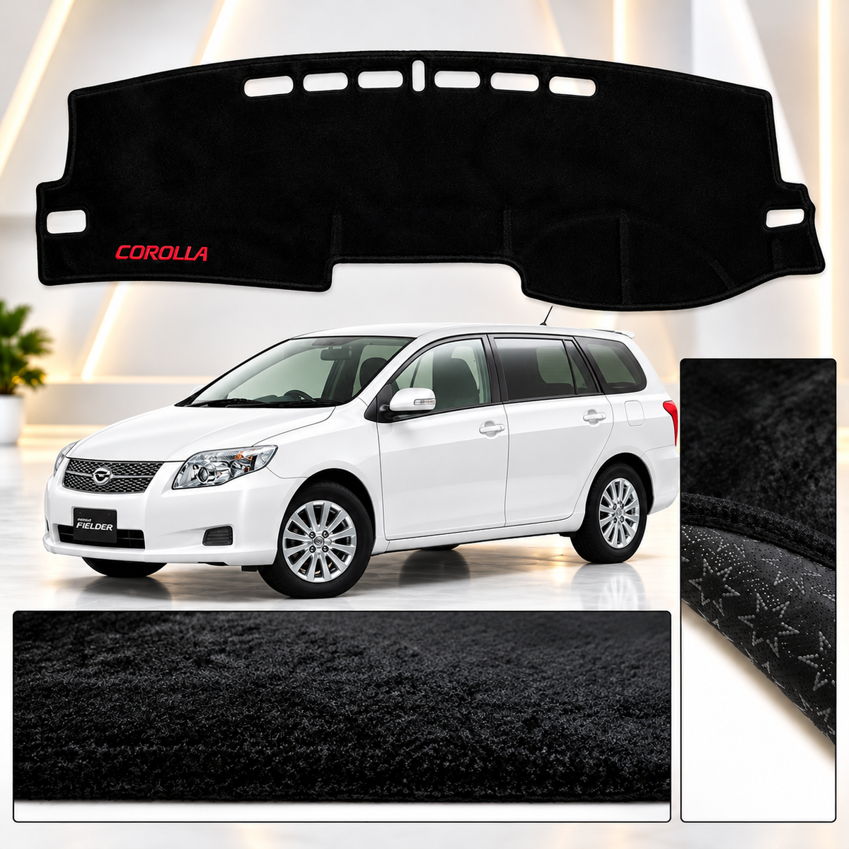 Toyota Fielder Dashboard Mat Velvet Non-Slip Dash Cover – Custom Fit Sun Protection