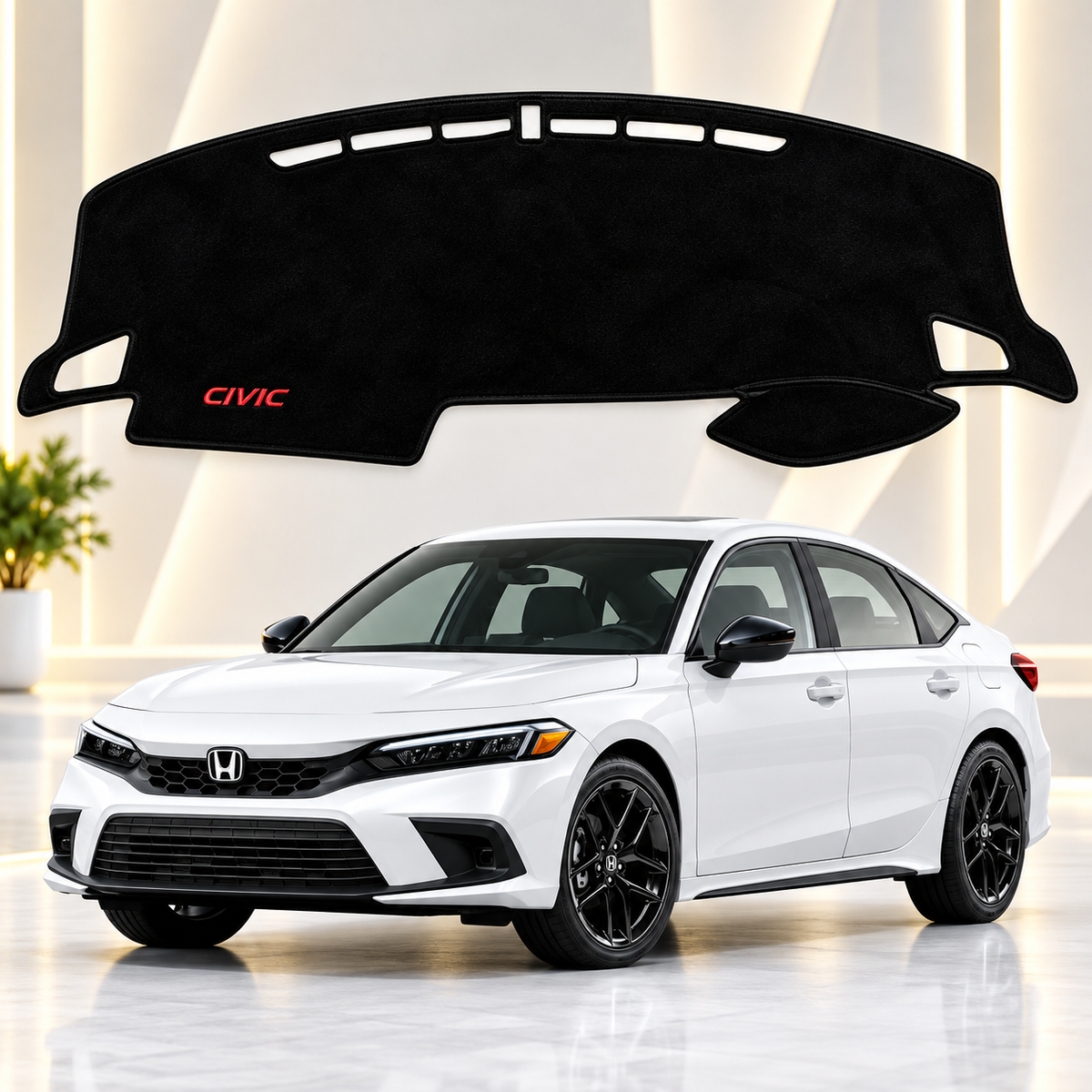 Honda Civic 2022-2026 Dashboard Mat Velvet Non-Slip Dash Cover – Custom Fit Sun Protection