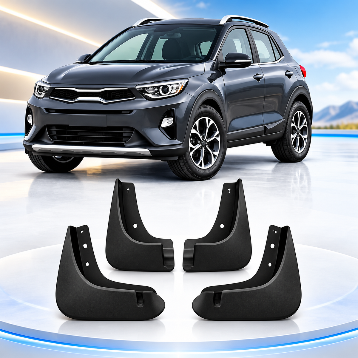 Kia Stonic 4pcs Black Mud Flaps
