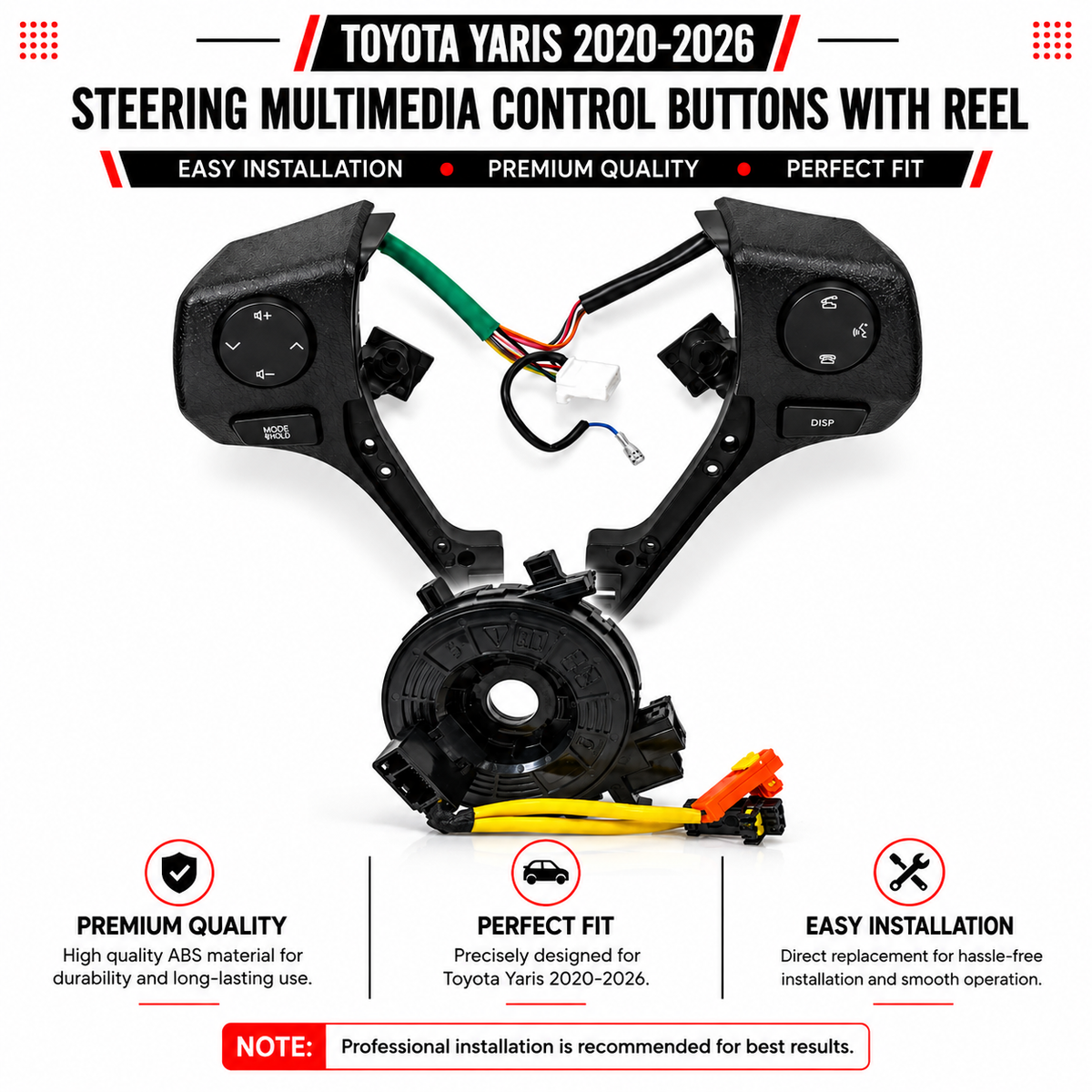Yaris 2020-2026  Steering Multimedia Control Buttons with Reel