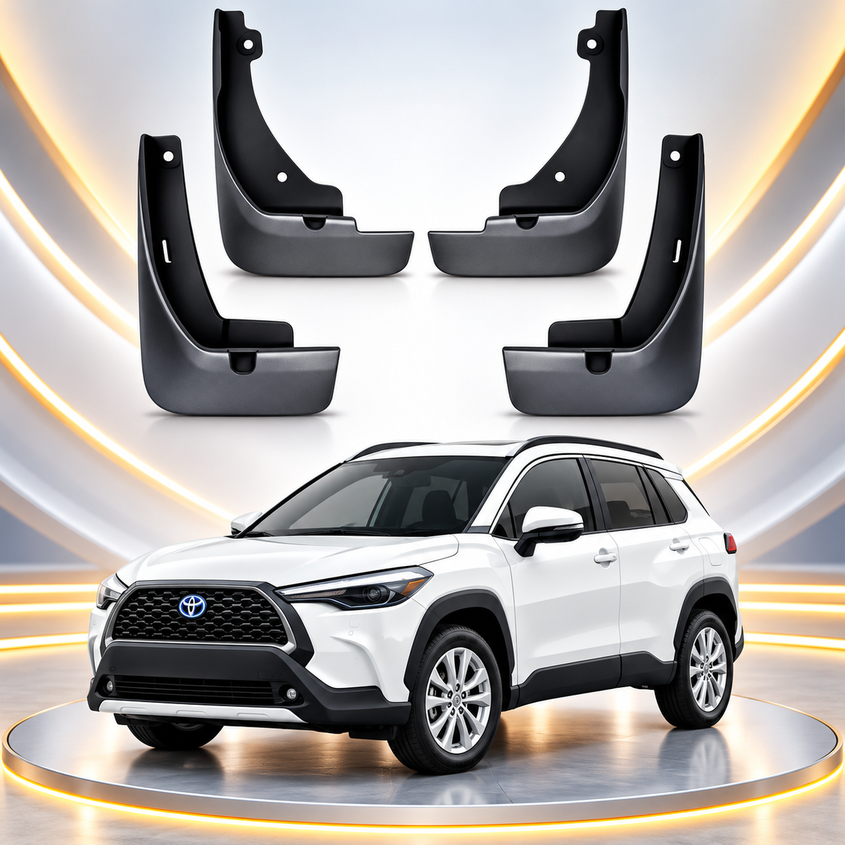 Toyota Corolla Cross 4pcs Black Mud Flaps
