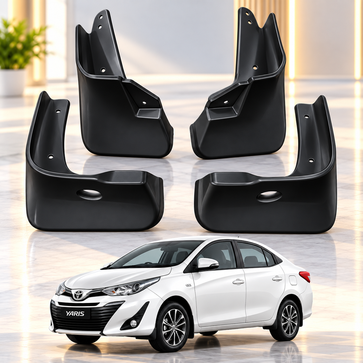Toyota Yaris 2018-2024 Black Mud Flaps