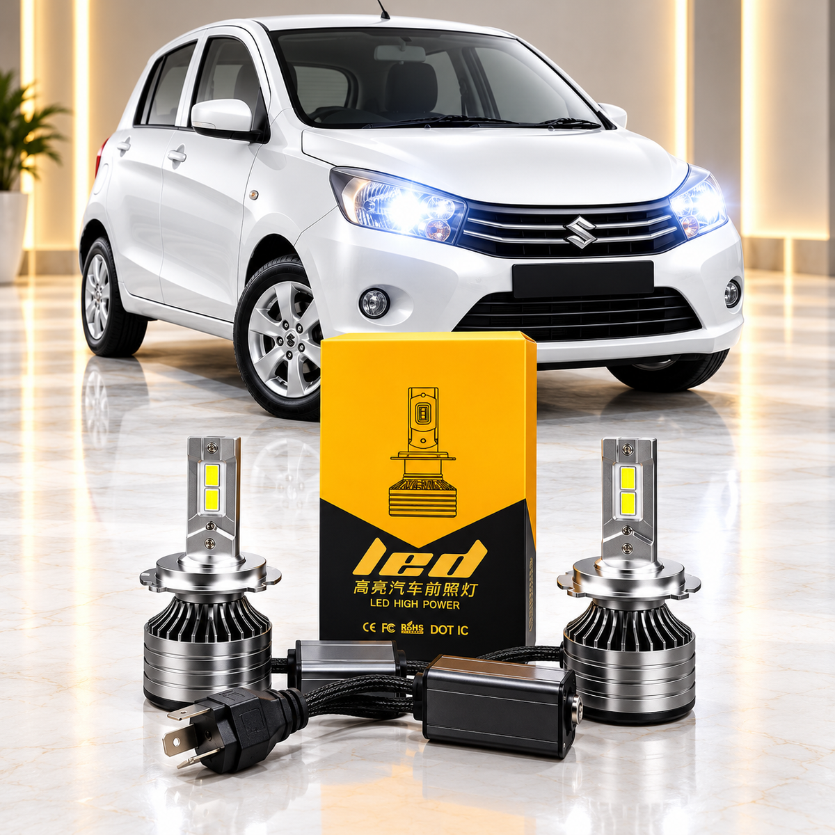 Suzuki Cultus 2017-2026 Nitro 1000W LED Headlight Bulbs H4 Ultra Bright Car Lighting Upgrade