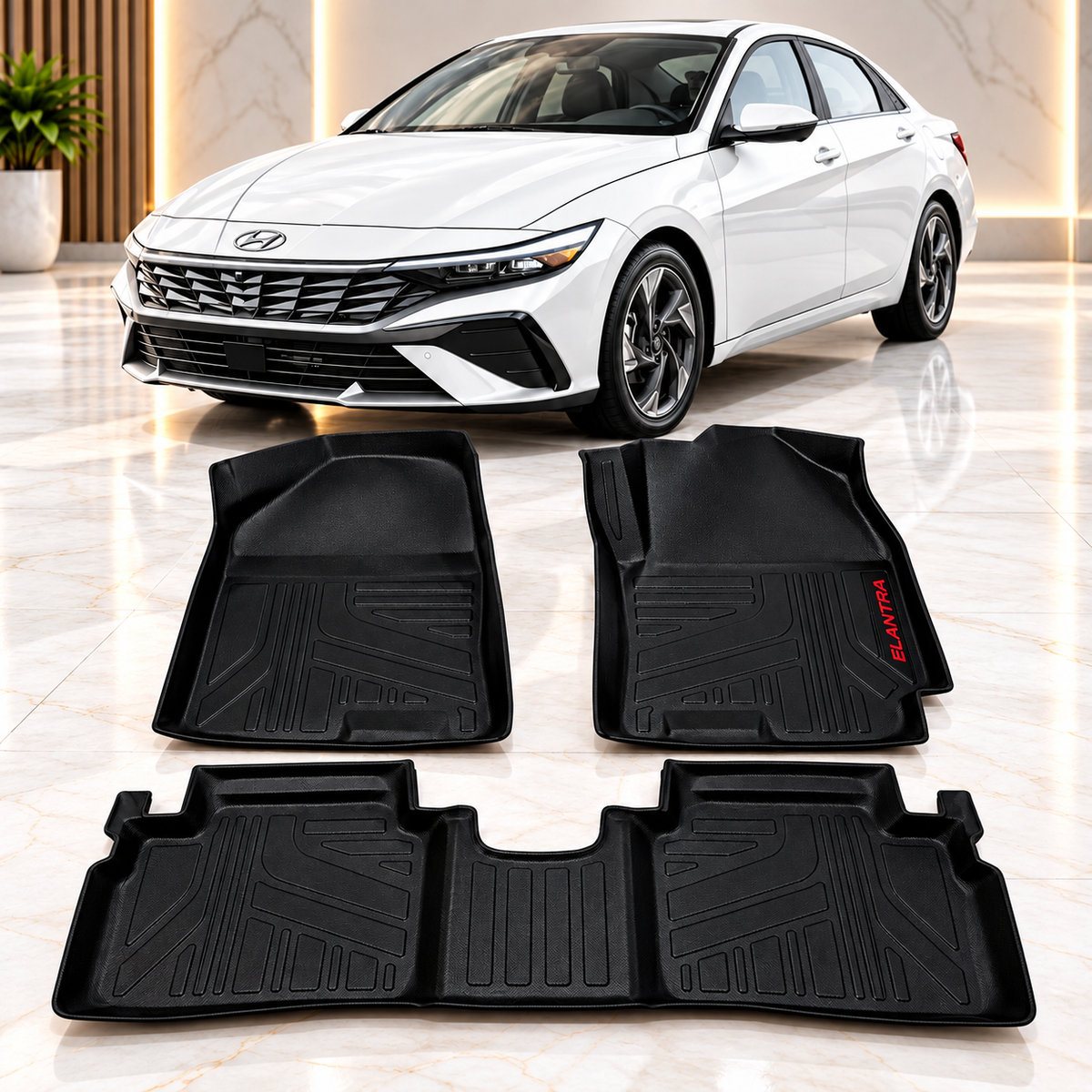 TPE Floor Mats for Hyundai Elentra Hybrid – Anti-Slip, Waterproof & Easy to Clean - Car Matts Interior