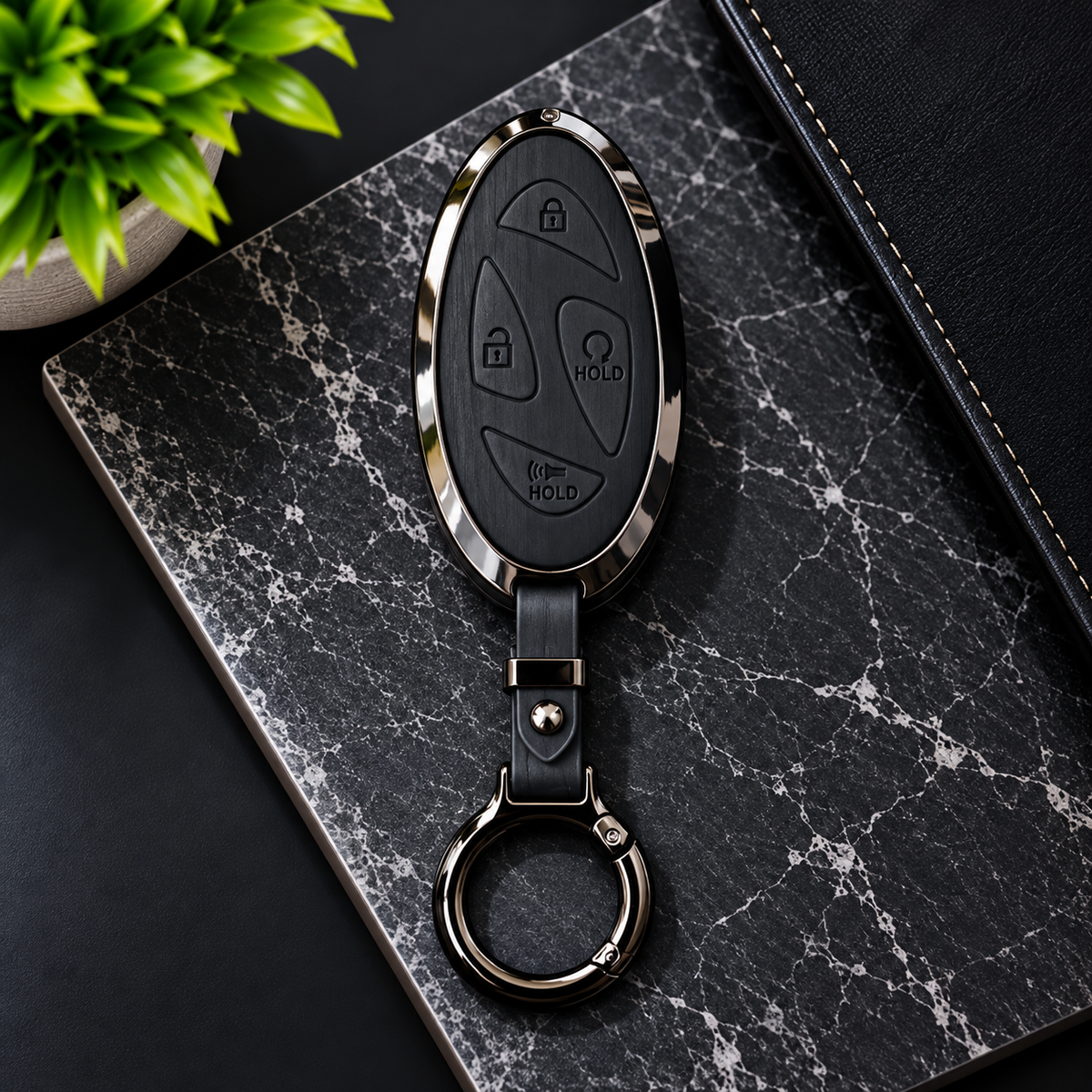 Hyundai Tucson 2025-2026 Metal Leather Key Cover - Remote Cover