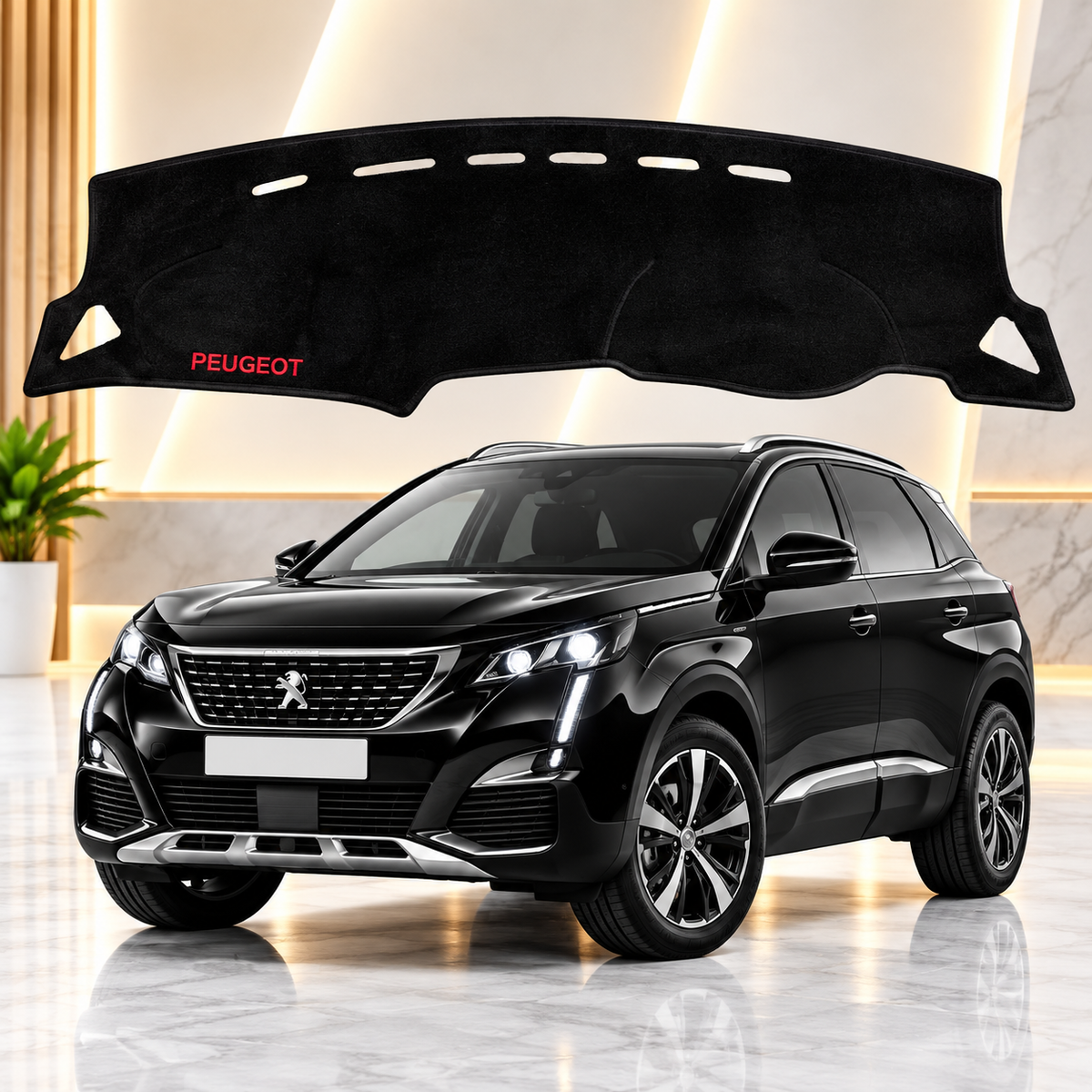 Peugeot Dashboard Mat Velvet Non-Slip Dash Cover – Custom Fit Sun Protection