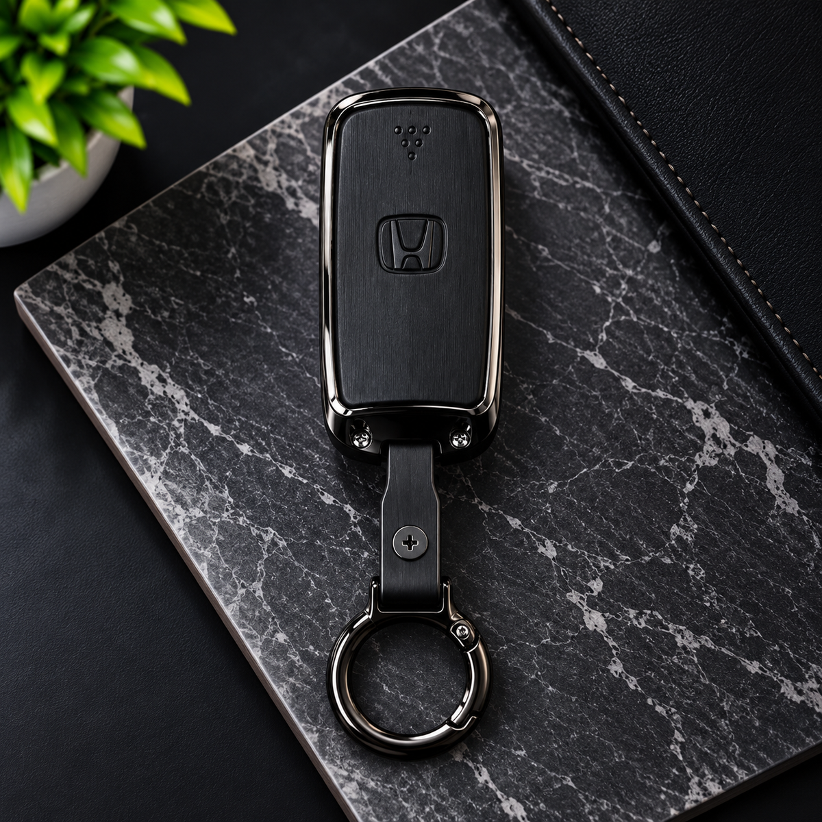 Honda Civic Rebirth 2012-2015 Flip Metal Leather Key Cover - Remote Cover