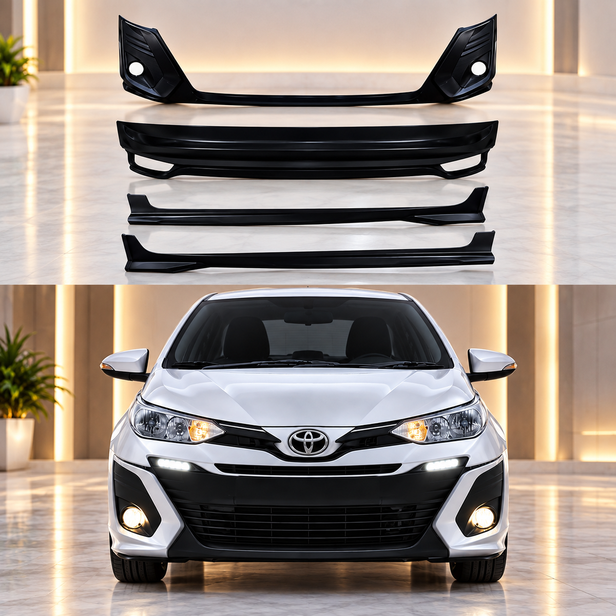 Toyota Yaris 2018-2024 Aero Style Body Kit ABS Plastic
