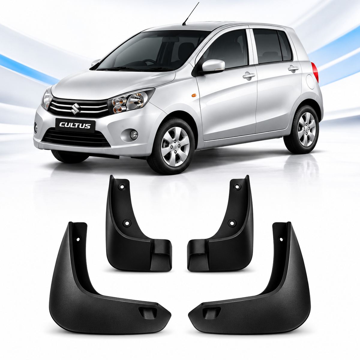 Suzuki Cultus 2017-2026 4pcs Black Mud Flaps