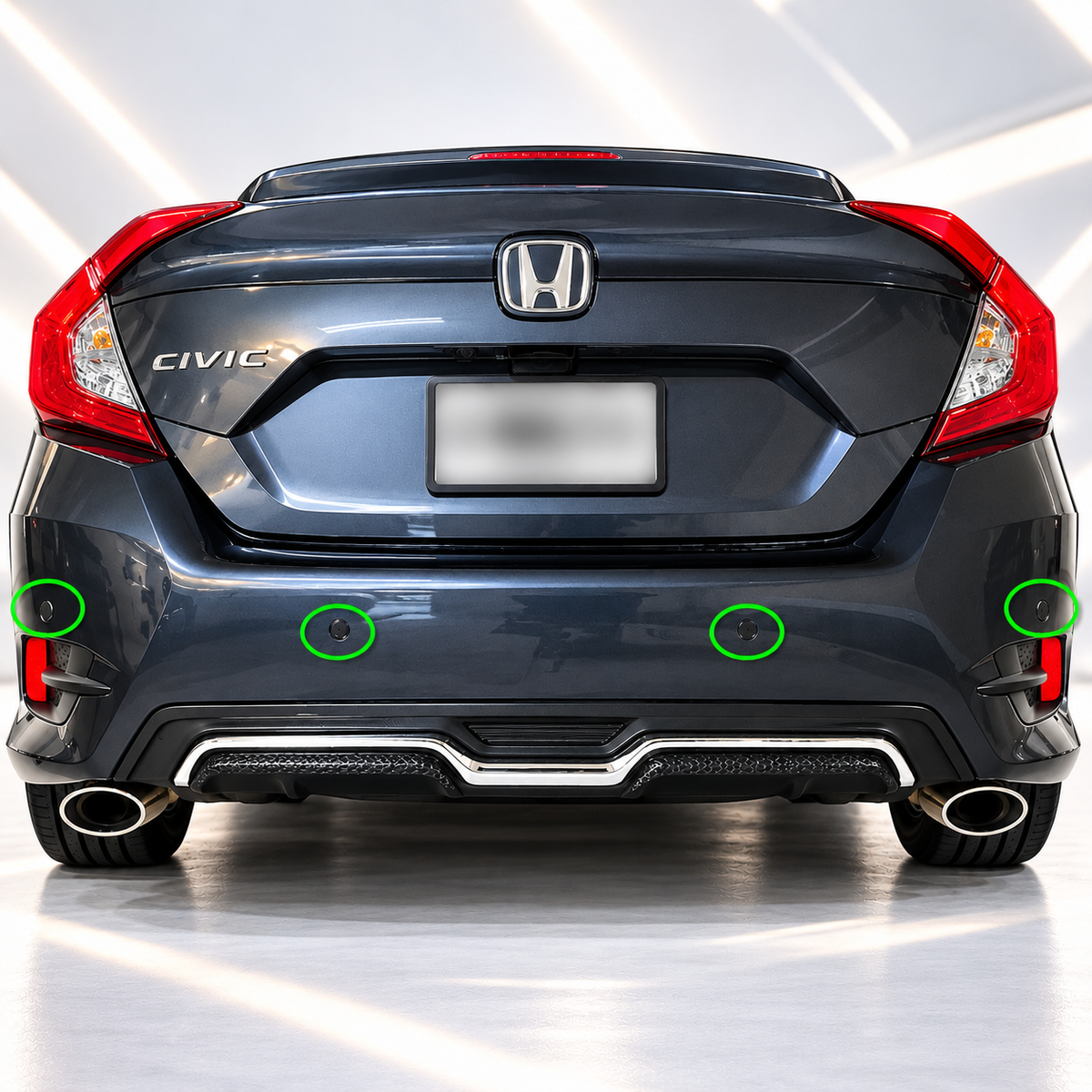 4 PCS Universal Parking Sensors Piano Black
