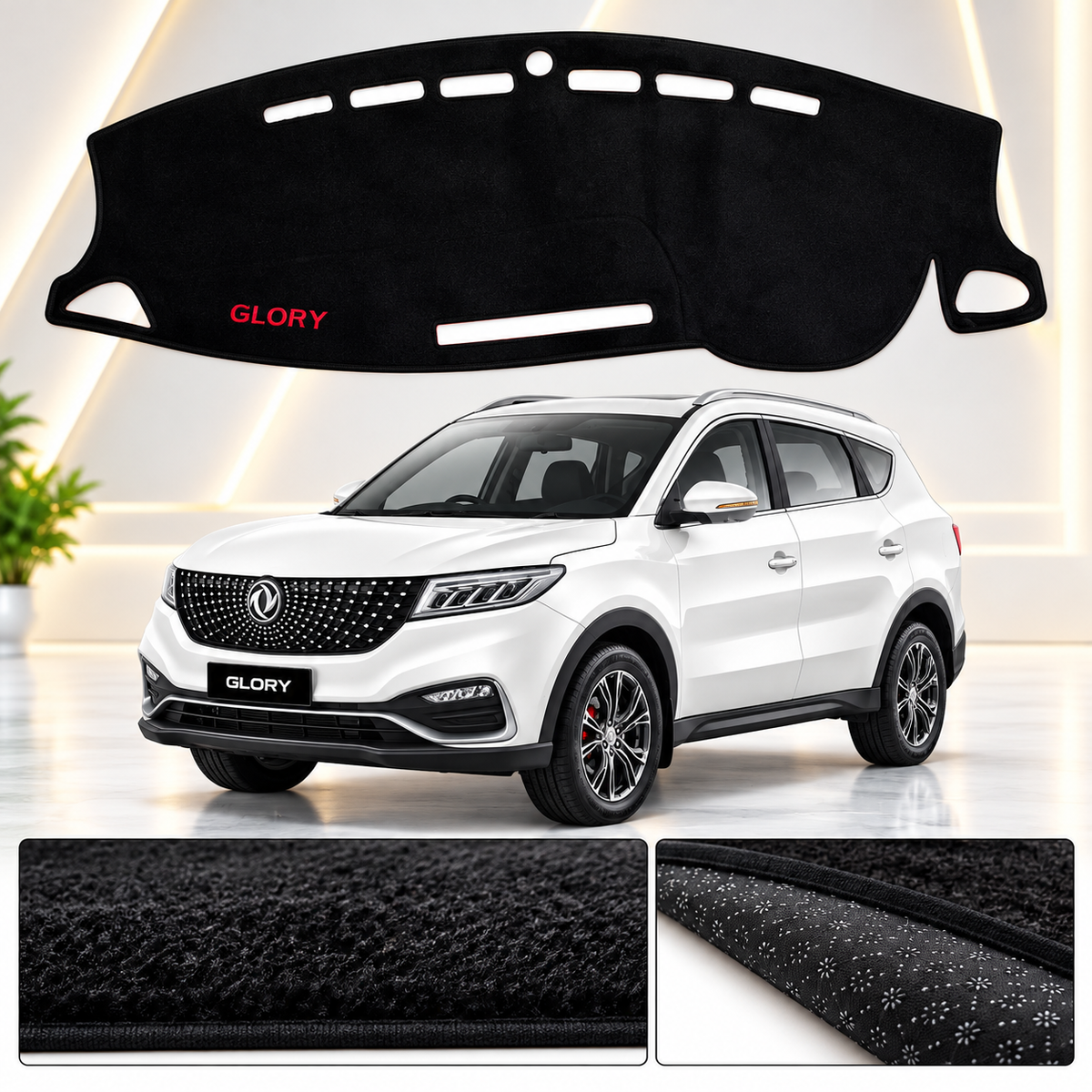 Glory 580 Dashboard Mat Velvet Non-Slip Dash Cover – Custom Fit Sun Protection