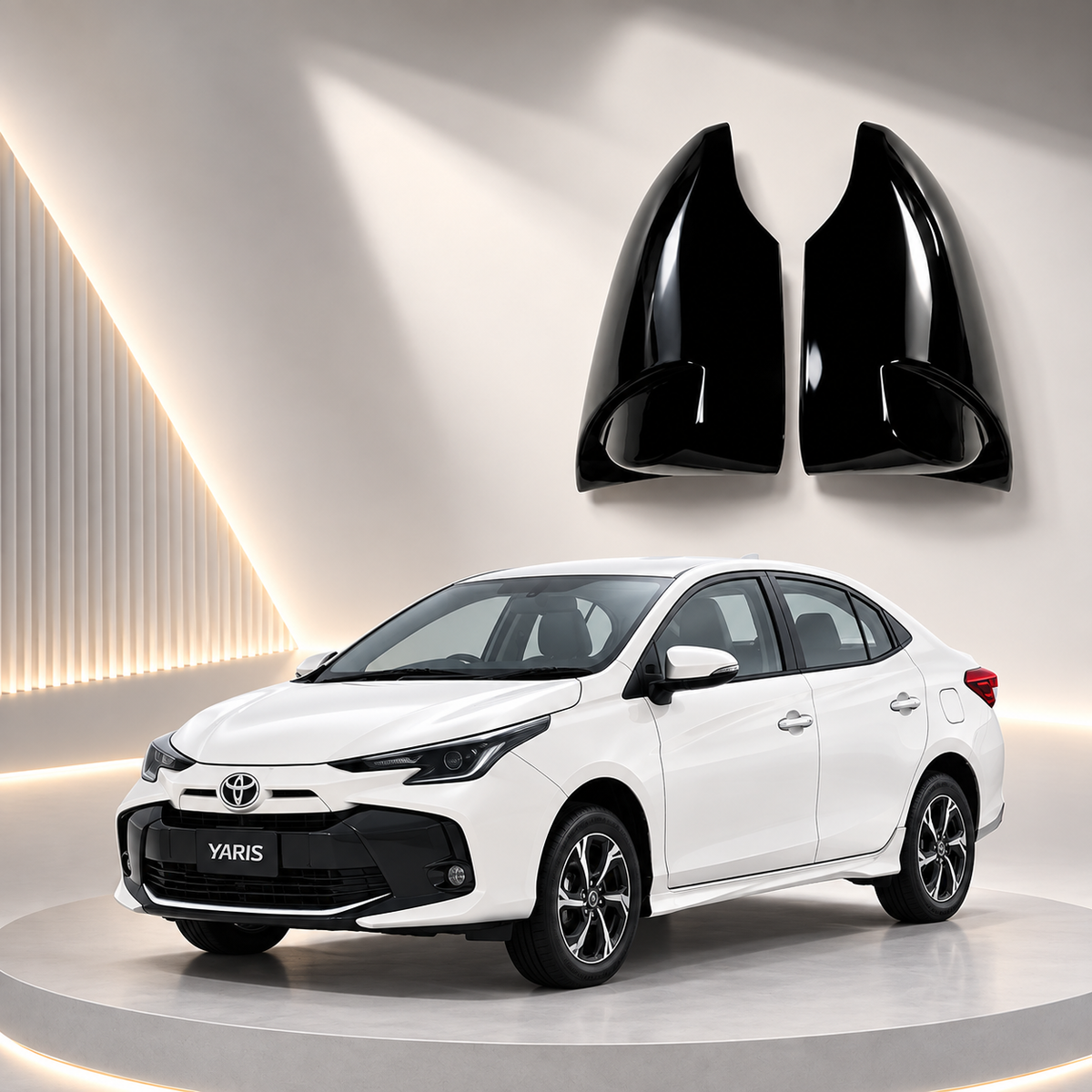 Toyota Yaris 2025-2026 Batman Style Shine Black Side Mirror Covers