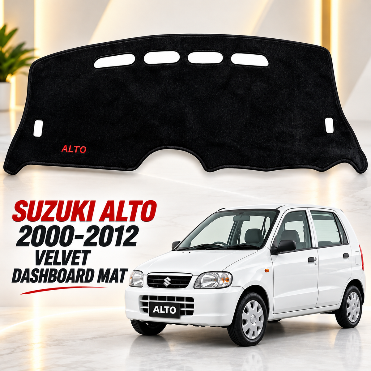 Suzuki Alto 2000–2012 Dashboard Mat Velvet Non-Slip Dash Cover – Custom Fit Sun Protection