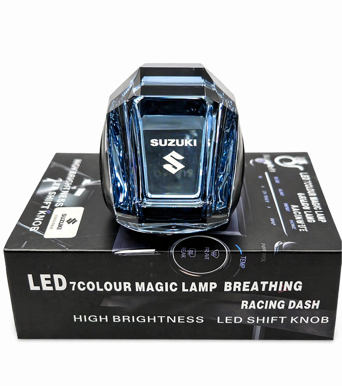 Diamond Style LED Gear Knob with Suzuki Logo – Premium Car Interior Shifter