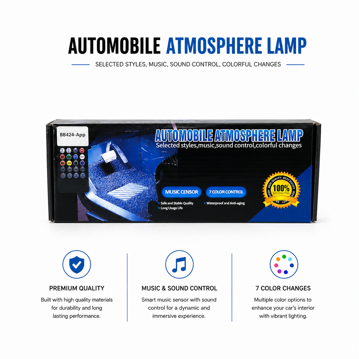 4 Piece Music Lights App Confrolled- Almosphere Light