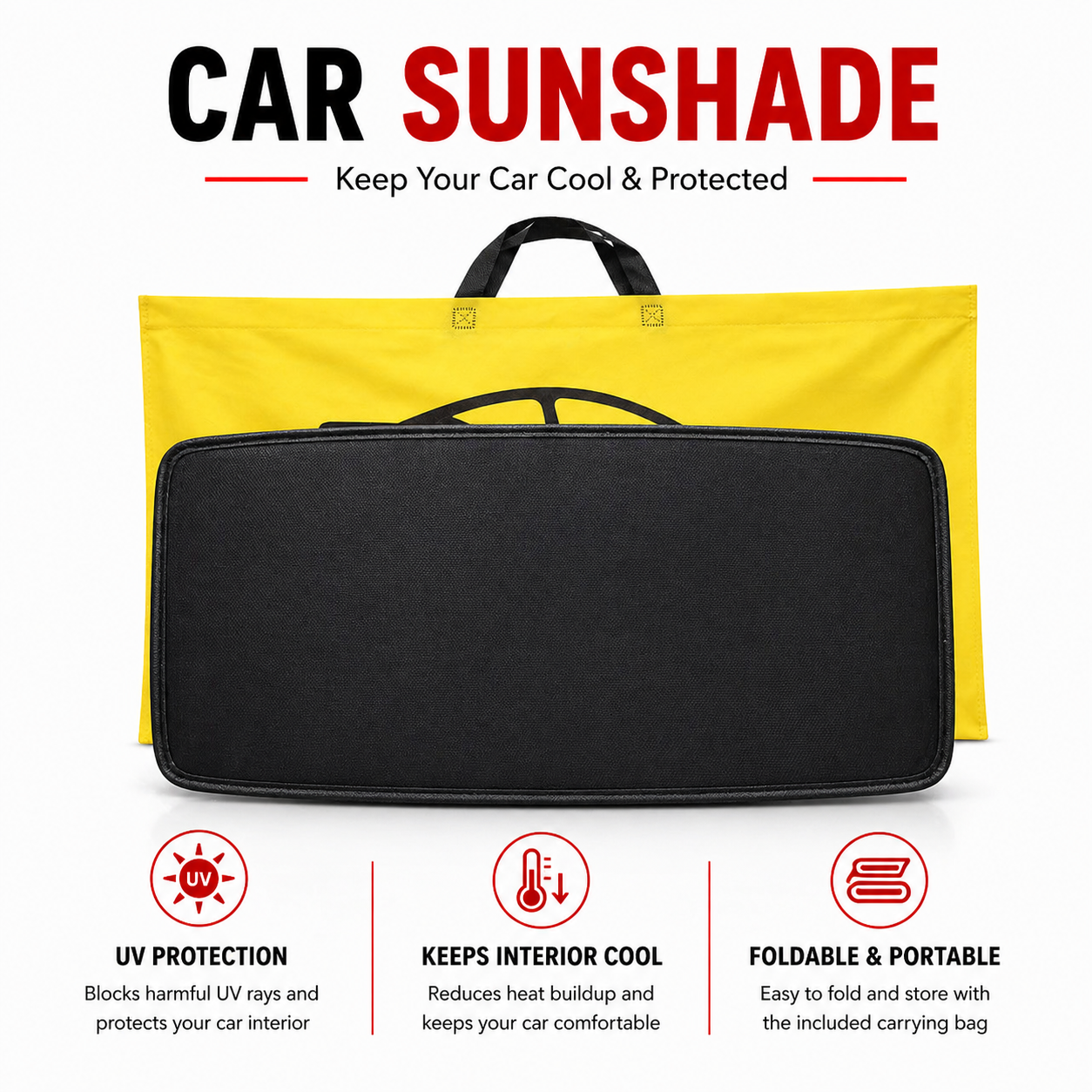Universal Car Sunshade – UV Protection Foldable Windshield Sun Shade