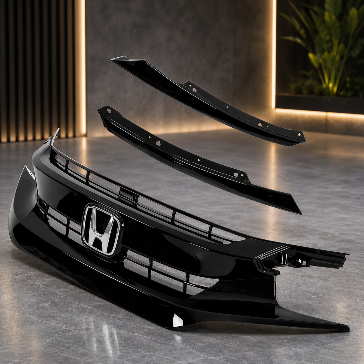 Honda Civic 2016-2021 Piano Black Turbo Grill