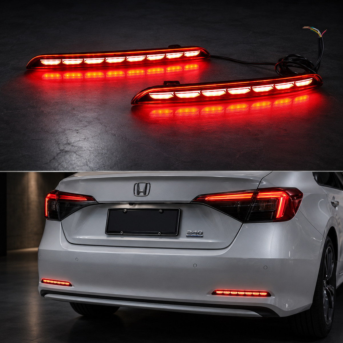 Honda Civic 2022-2026 Rear Bumper Reflector Brake Lights 