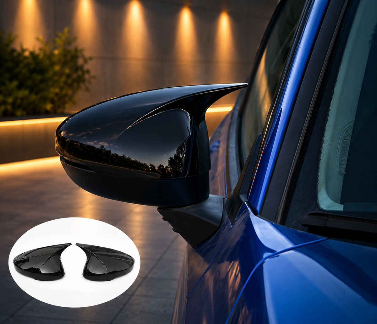Honda Civic 2022-2026 Gloxy Black Side Mirror Covers Batman Style