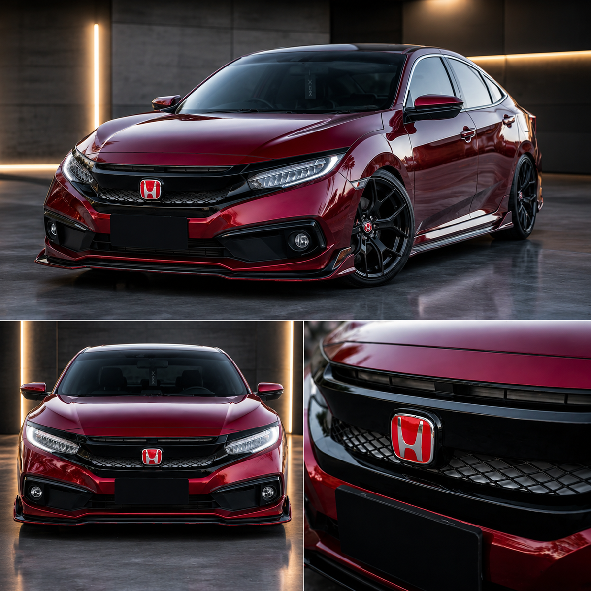 Honda Civic 2016-2021 Piano Black Type R Style Front Grill