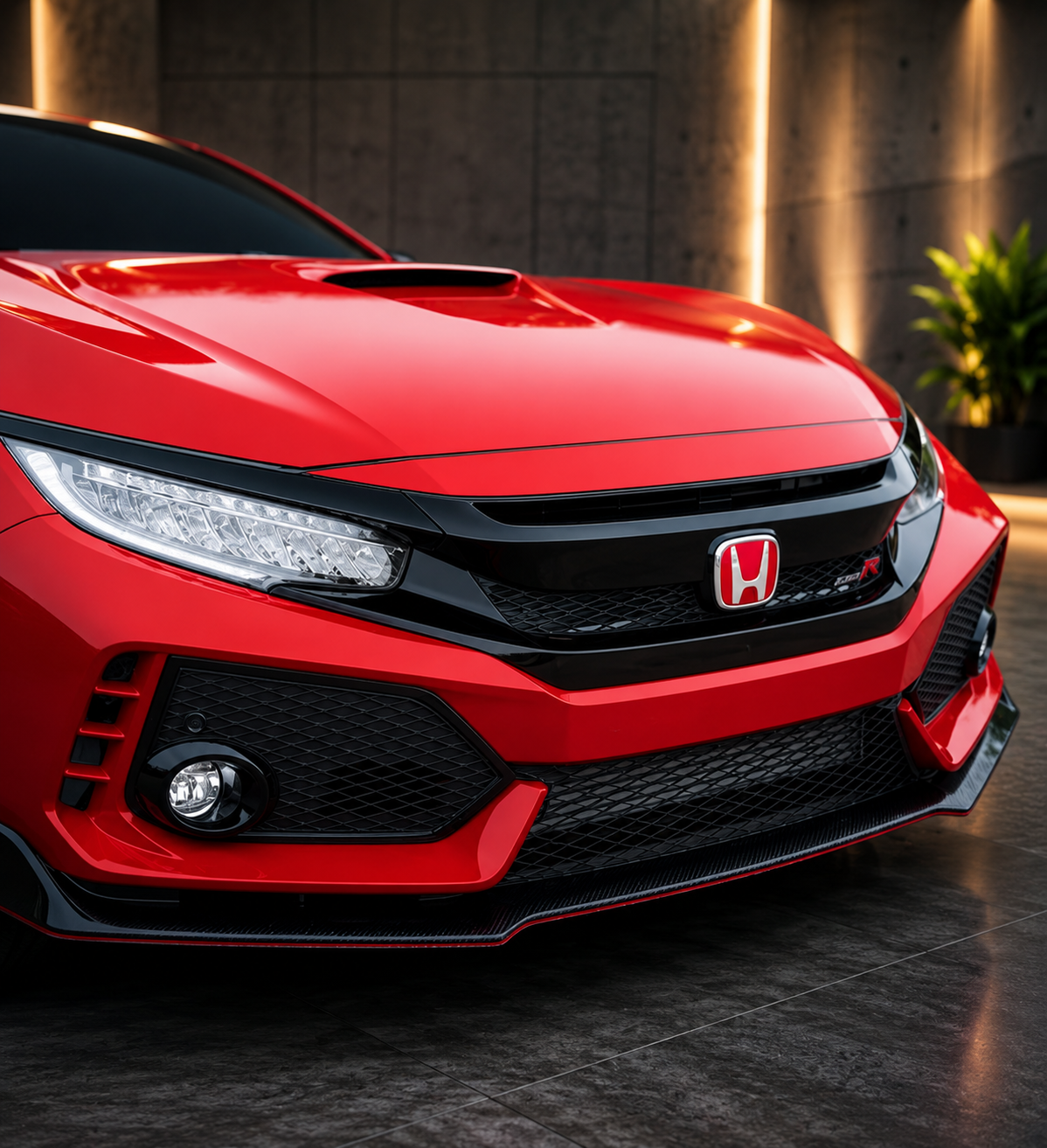 Honda Civic 2016-2021 Piano Black Type R Style Front Grill