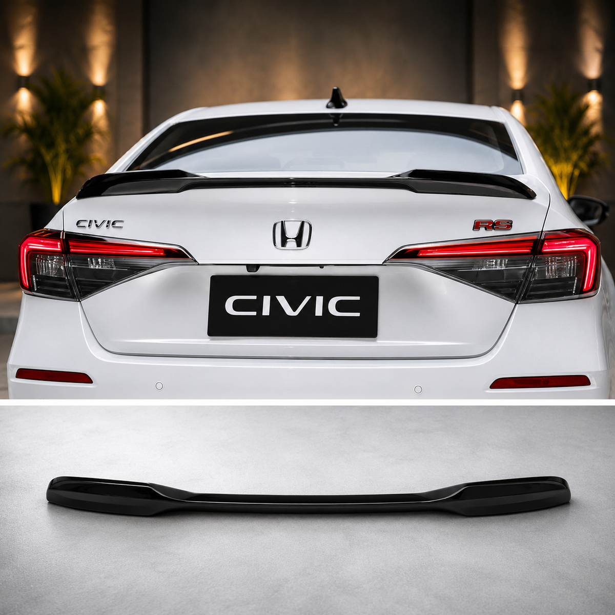 Honda Civic 2022-2026 Trunk Spoiler Turbo ABS Plastic