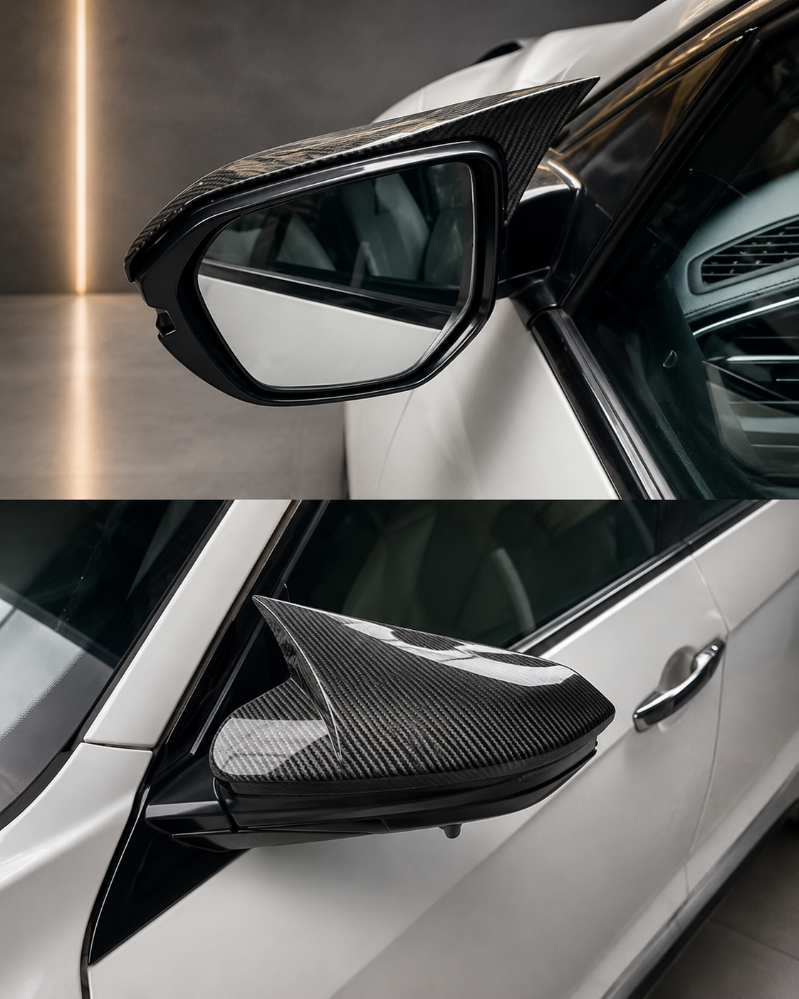 Honda Civic X 2016-2021 - Batman Style Carbon Mirror Covers