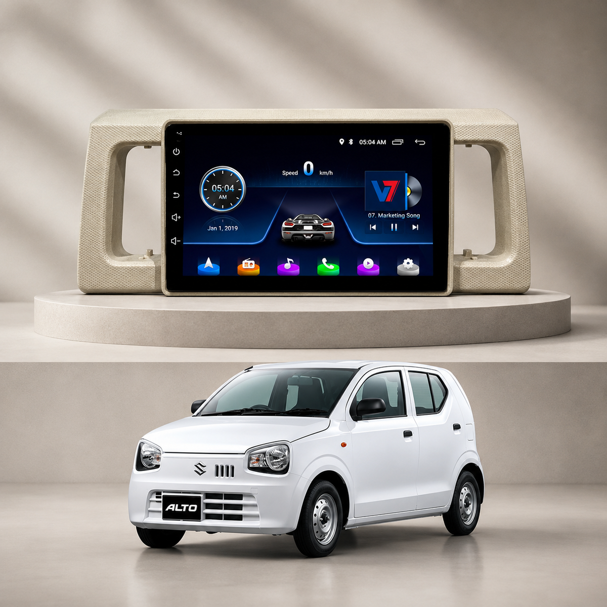 Suzuki Alto 660cc Lcd Frame with Wiring  Dashboard Multimedia Panel Kit