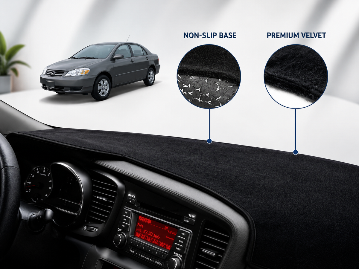 Toyota Corolla 2003–2007 Dashboard Mat Velvet Non-Slip Dash Cover – Custom Fit Sun Protection
