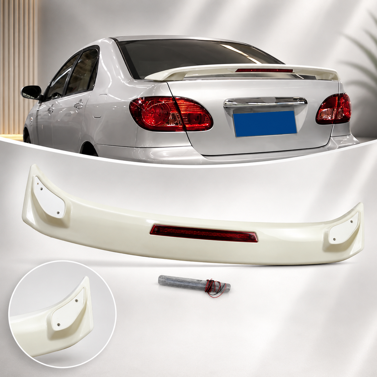 Toyota Corolla 2003-2007 Trunk Spoiler ABS Plastic  With Light
