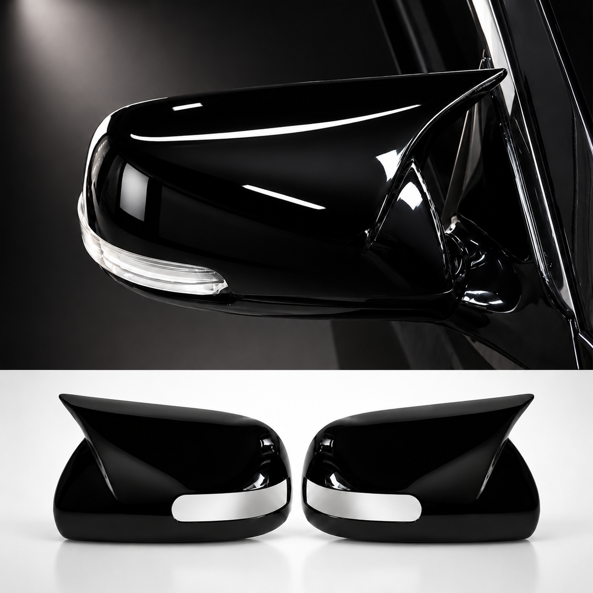 Toyota Corolla 2008-2011 Piano Black Batman Mirror Cover