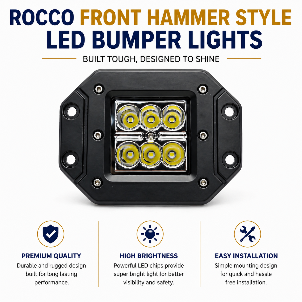 .Rocco Front Hammer Style LED Bumper Lights