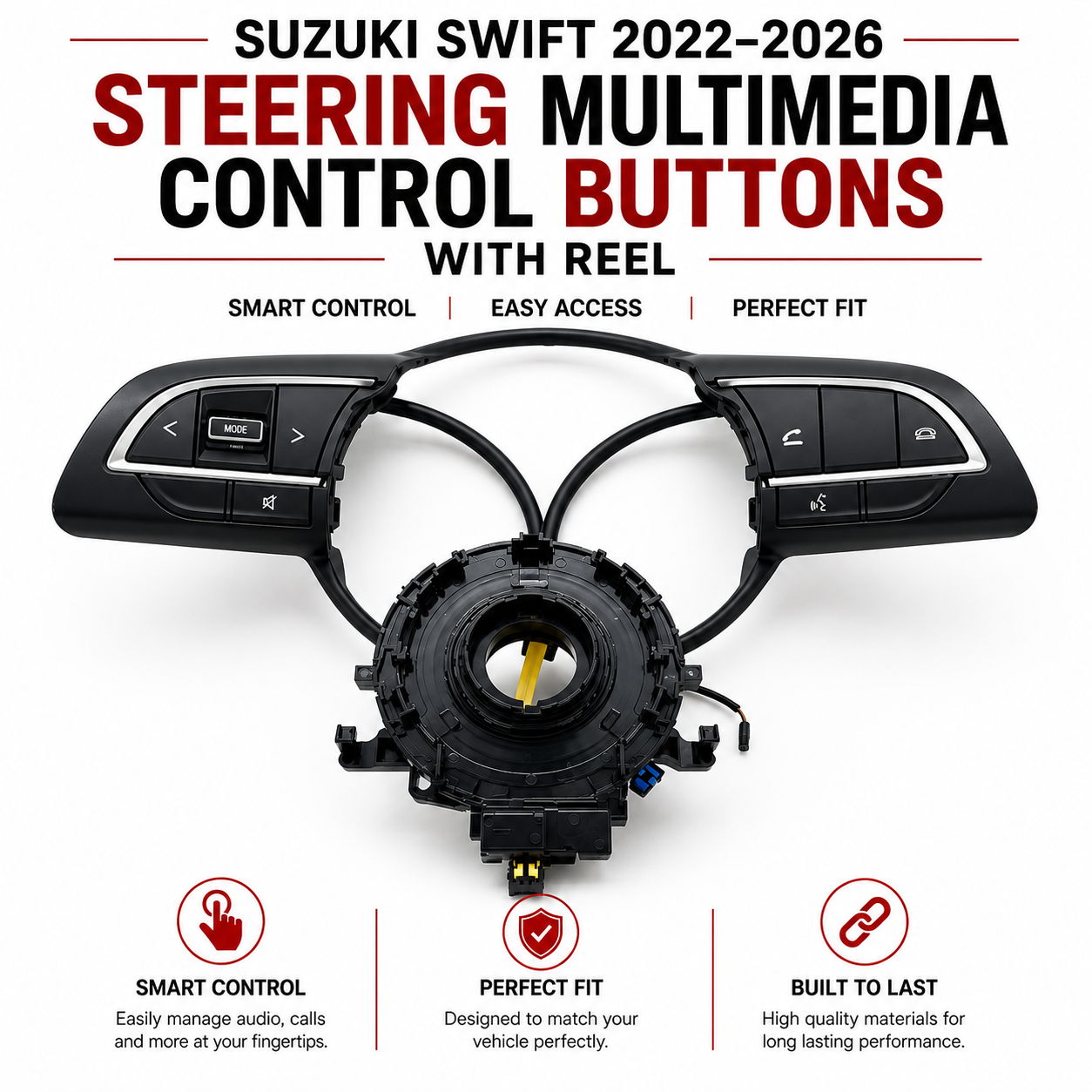 Suzuki Swift 2022–2026 Steering Multimedia Control Buttons with Reel