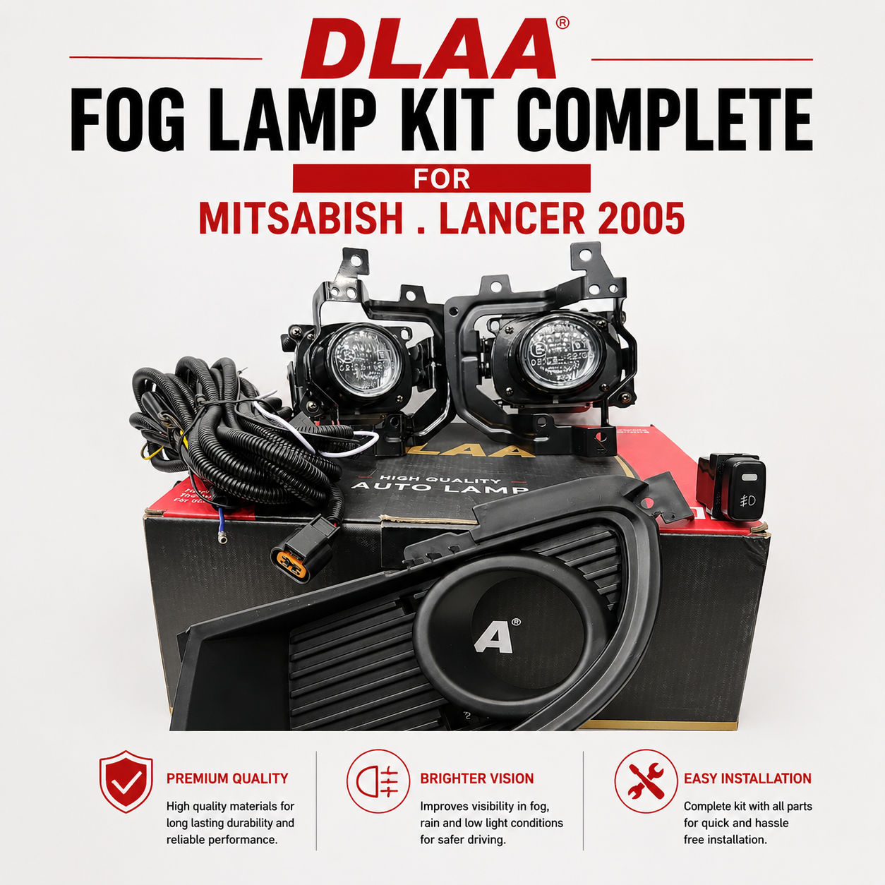 Dlaa Fog Lamp Kit Complete For Mitsabish . Lancer 2005