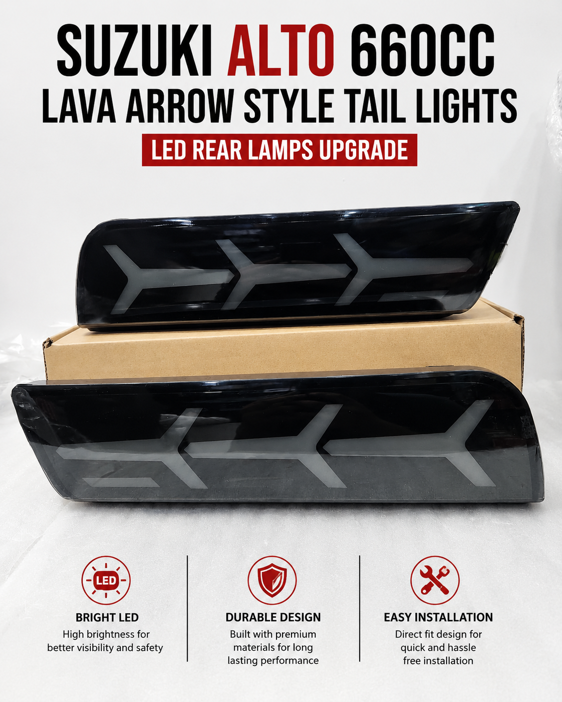 Suzuki Alto 660cc Lava Arrow Style Tail Lights – LED Rear Lamps Upgrade