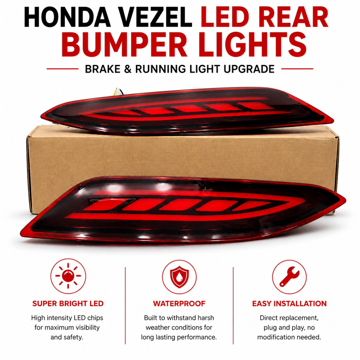 Honda Vezel LED Rear Bumper Lights | Brake & Running Light Upgrade