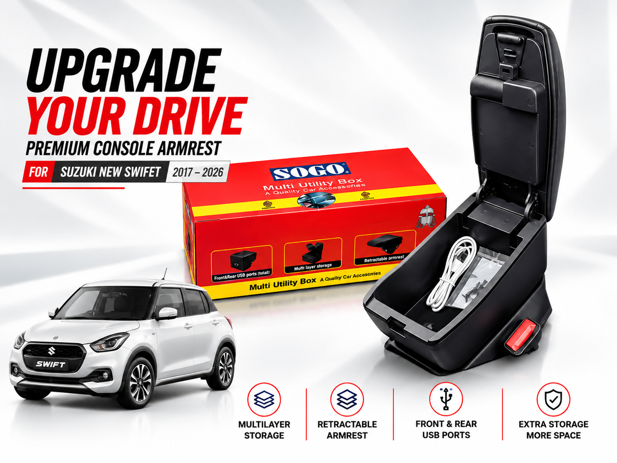 Sukuki Swift 2018-2026 Arm Rest Centre Console With USB Charging Port